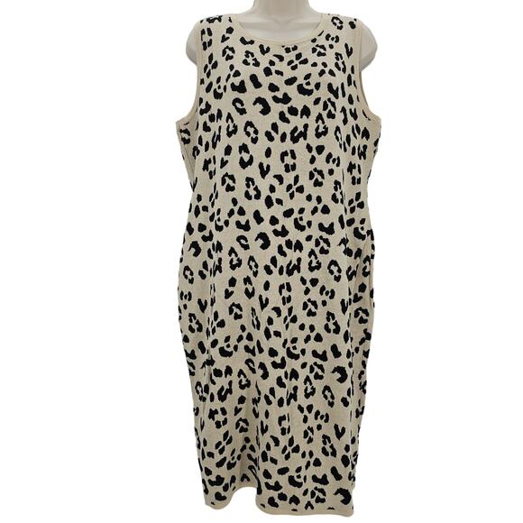 New York & Company Dresses & Skirts - New York & Company Womans size M Animal Print Sleeveless Midi Sweater Dress